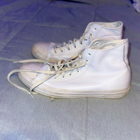 White leather converse high tops - Picture 1 of 3
